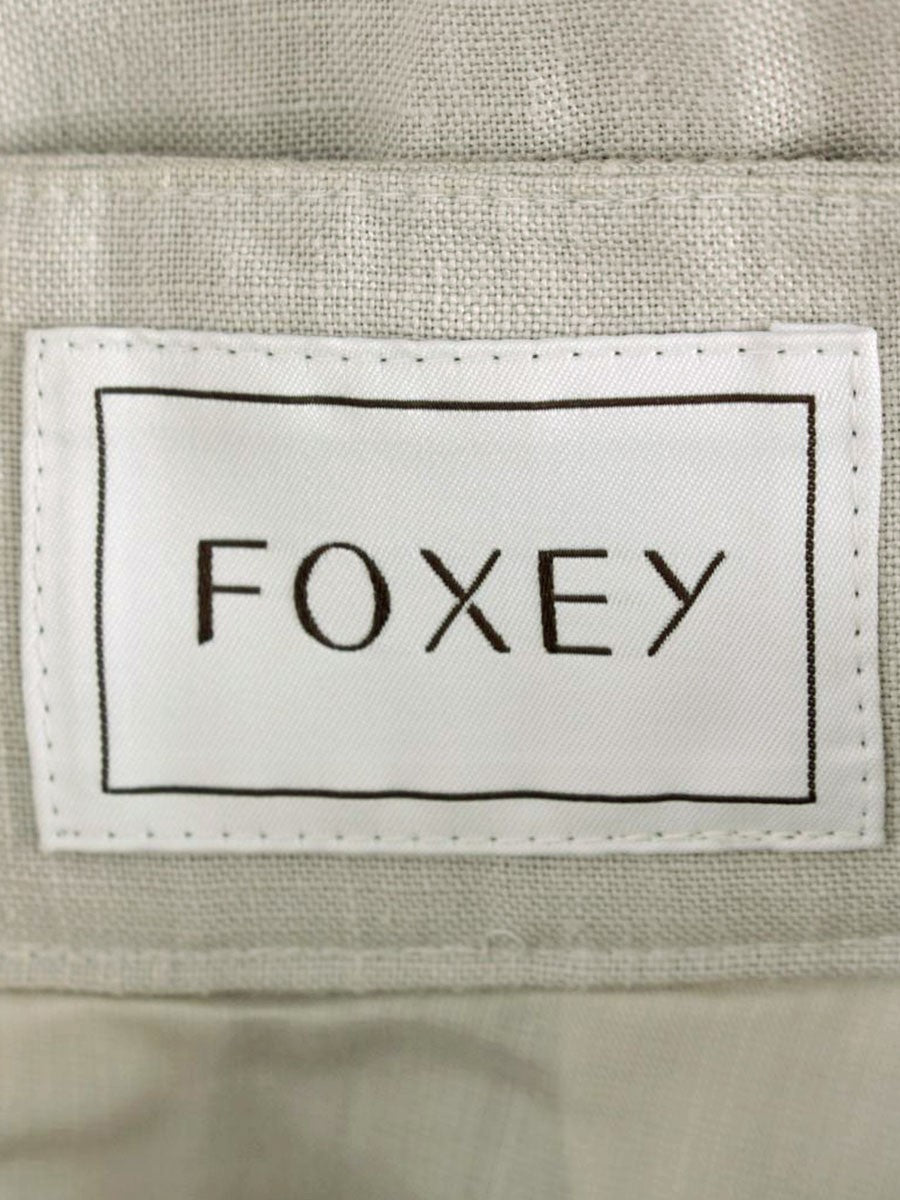 フォクシーブティック A-Line Pleated Skirt 36910 スカート 38 グレージュ リネン SP品 ITSRXOJVWZEQ 【SALE】