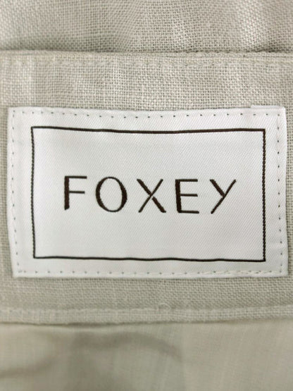 フォクシーブティック A-Line Pleated Skirt 36910 スカート 38 グレージュ リネン SP品 ITSRXOJVWZEQ 【SALE】