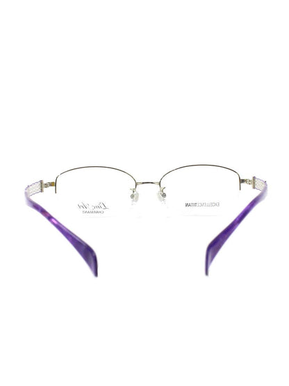 ラインアートシャルマン XL1070 メガネ パープル/シルバー メタルフレーム ハーフリム スクエア IT13USEK4CAW
