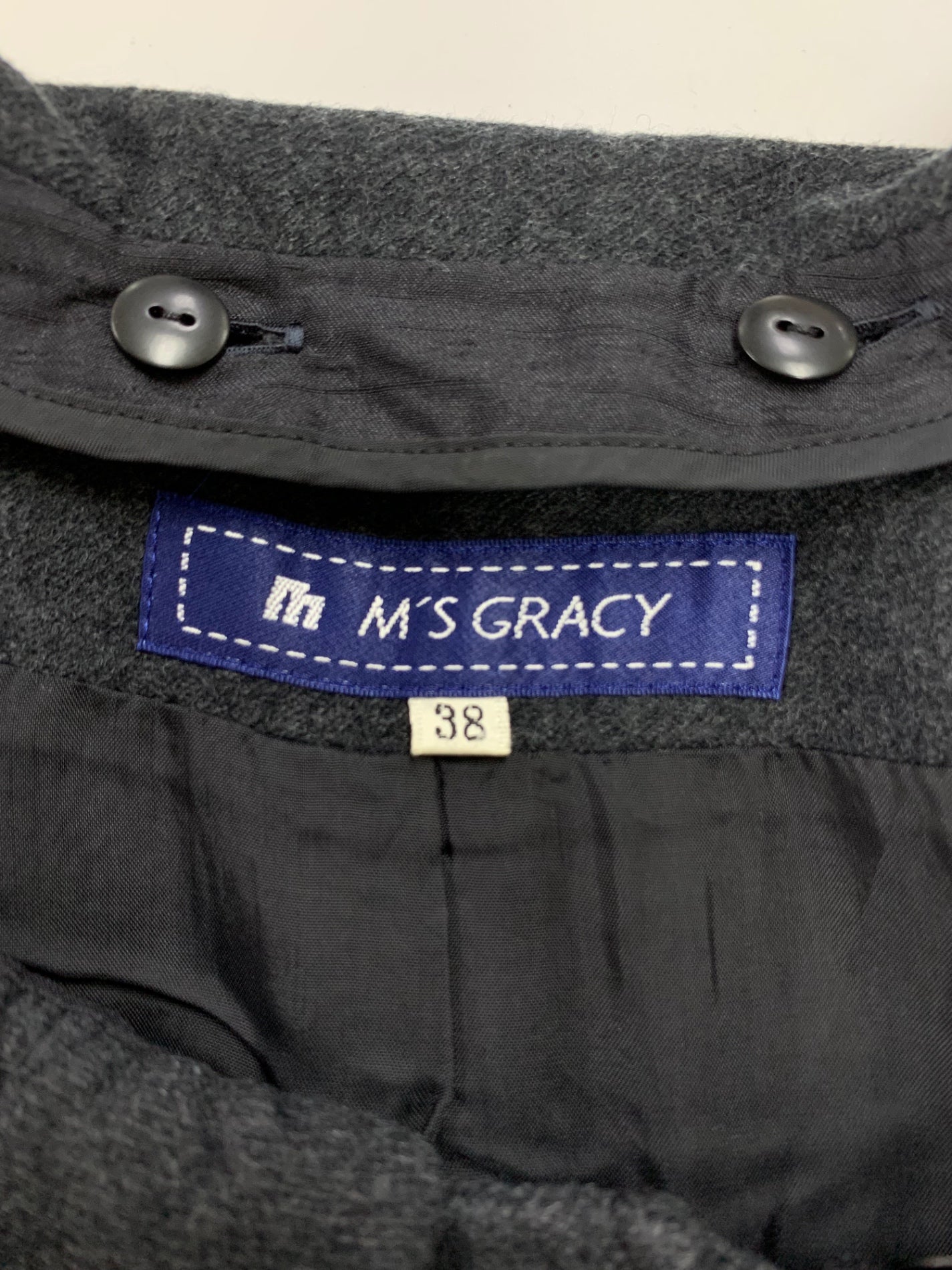 エムズグレイシー 429507 コート 38 グレー ティアード フリル ウール IT3BP2UUHU1U 【SALE】