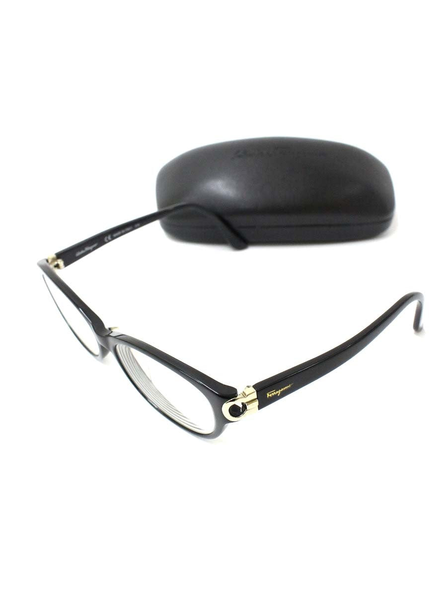 フェラガモ SF2742A メガネ 眼鏡 ブラック ガンチーニ オーバル フルリム セルフレーム ITS6A8EOOUZC 【SALE】