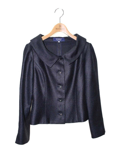 エムズグレイシー 914110 ジャケット 38 ネイビー カメリアボタン ラインストーン ITNW3L05JJ7U 【SALE】