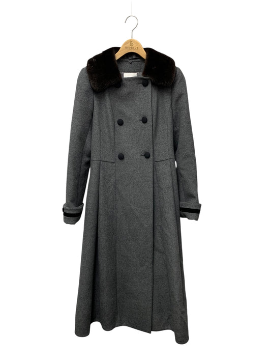 ルネ 6238090 コート 36 グレー ウール混 ミンクファー ITD93JBNBEXU