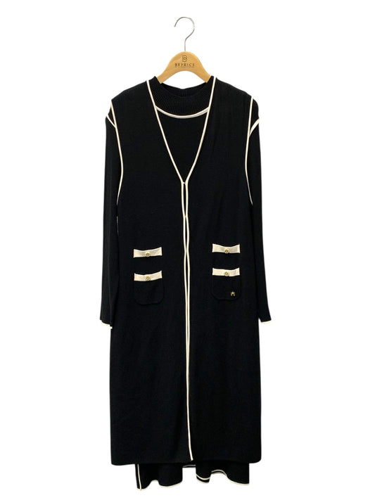 スーパービューティー セットアップ ジレ ワンピース 42 ブラック バイカラー ITEWB4TA6J9M