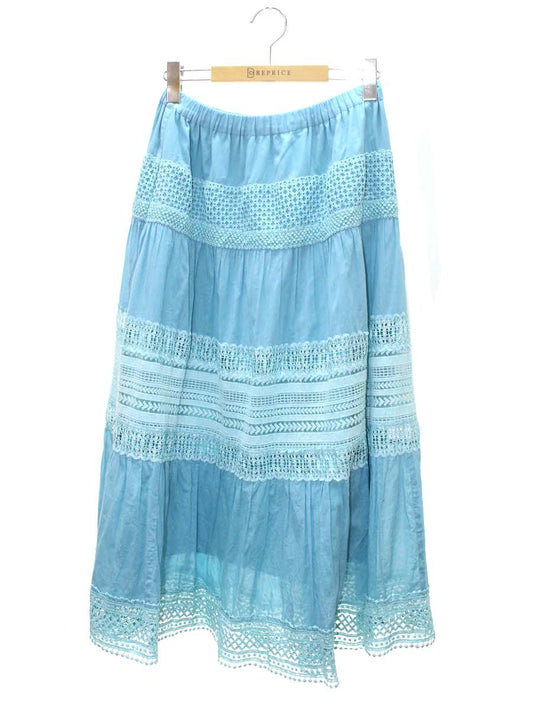 グレースコンチネンタル 切替ティアードスカート 0120321325 36 ブルー ITLX7VGHTYZS