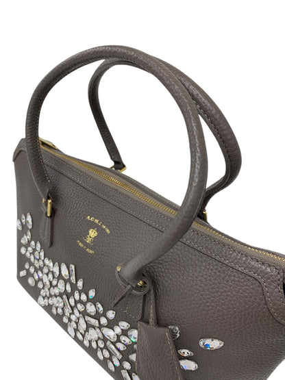 エーディーエムジェイ トートバッグ グレージュ ショルダー 2way レザー スワロフスキー IT1ML69CYCZU