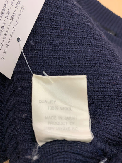 イッセイミヤケ ME33KN029 ニット M ネイビー ライン ウール IT8R99227EW6 【SALE】