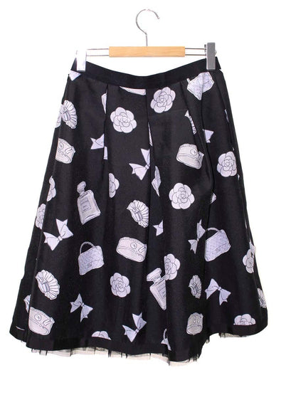 エムズグレイシー 117322 スカート 40 ブラック タック フリル アイコン ITS3YKLAHN8M