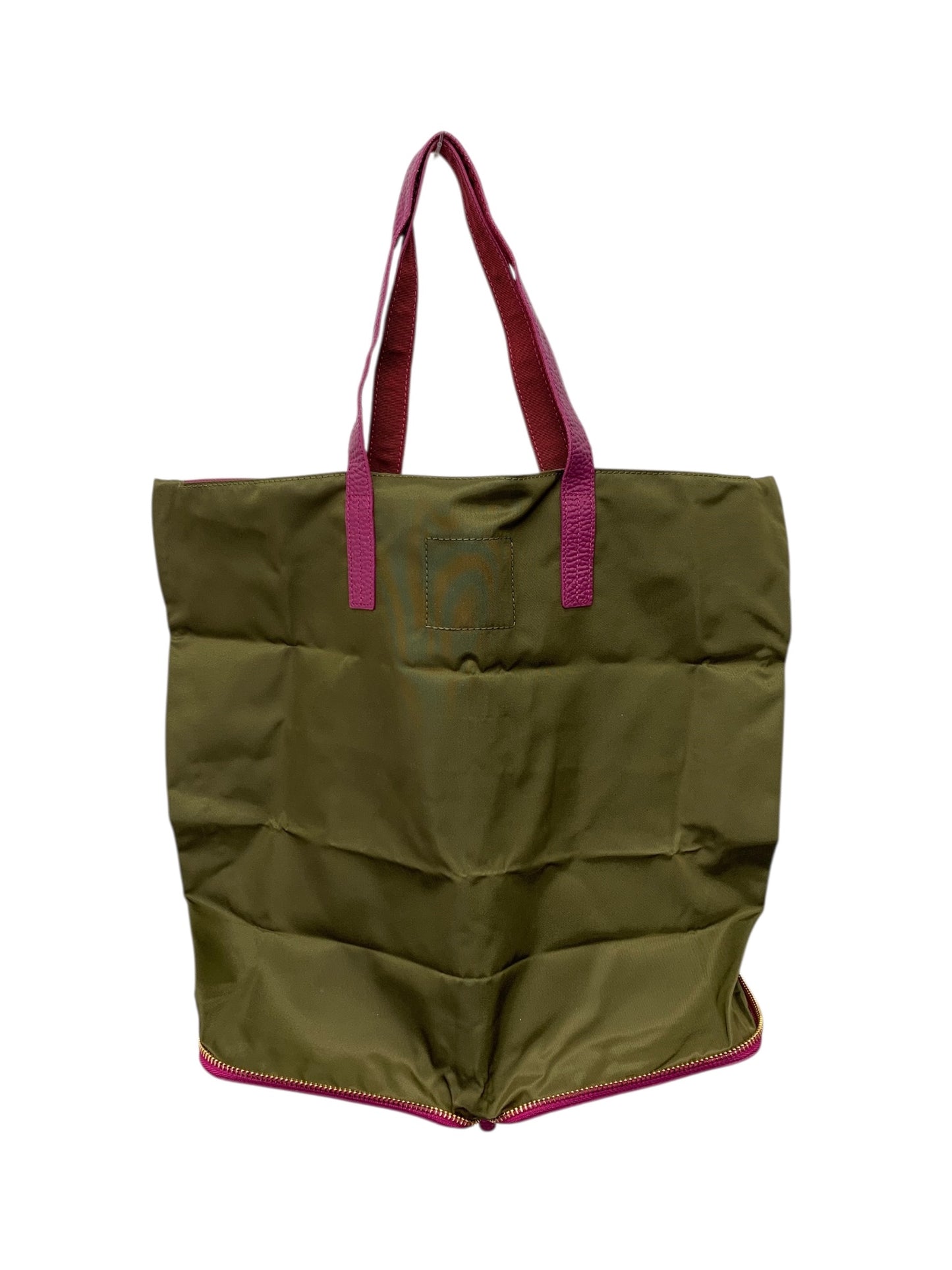 エーディーエムジェイ トートバッグ カーキグリーン ポケッタブル ナイロン レザー ITDZ3KOPIVWN