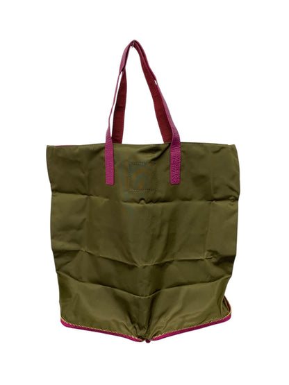 エーディーエムジェイ トートバッグ カーキグリーン ポケッタブル ナイロン レザー ITDZ3KOPIVWN