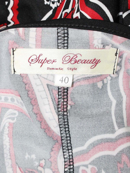 スーパービューティー ワンピース 40 ブラック/レッド ペイズリー ストレッチ素材 ITYO673K5OAK