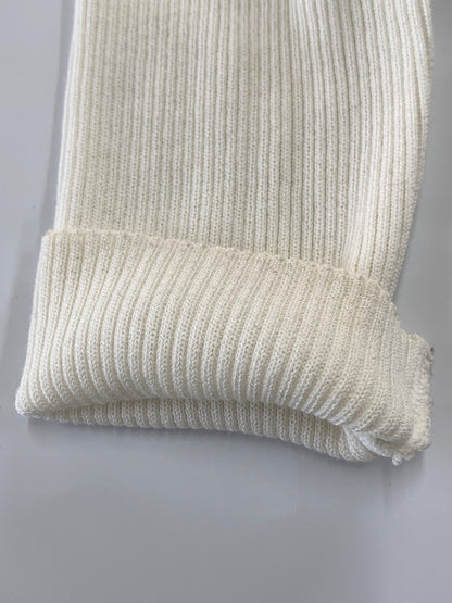 エムズグレイシー 018106 ニット 38 ホワイト リブ袖 ハイネック スパンコール リボンモチーフ ITGUFF2J3E4C