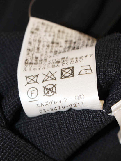 エムズグレイシー Hooded Cardigan 918143 パーカー 38 ブラック ジップアップ リボンモチーフ ITFMMASZRHYQ