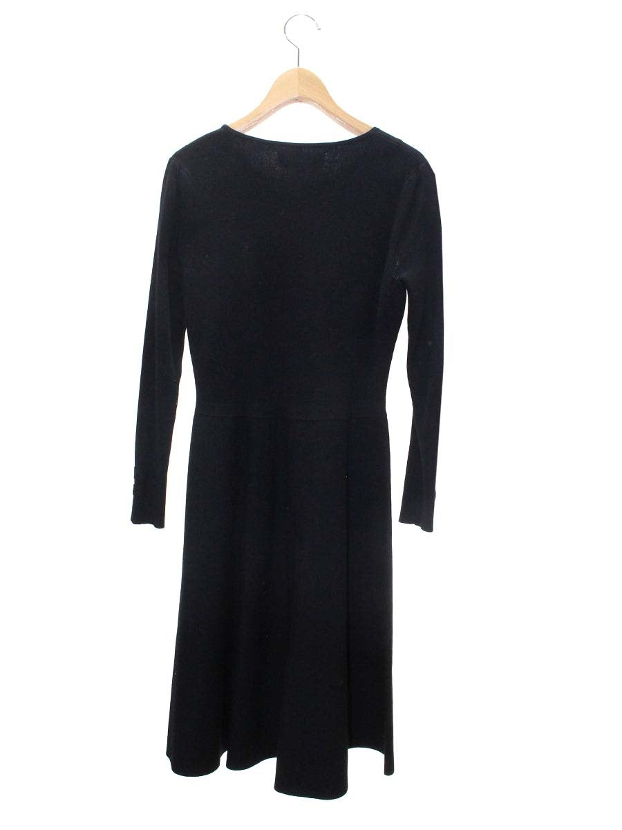 エムズグレイシー Ribbon Knit One-piece 818570 ワンピース 38 ブラック リボン ITEOI8RYL61W
