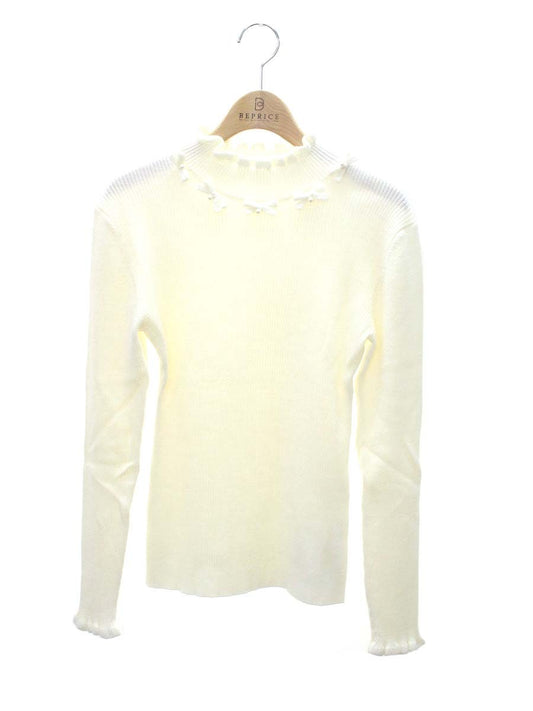 ギャラリービスコンティ 1421831 ニット 2 アイボリー リボン パール フリル ITGHUU7U74ZM