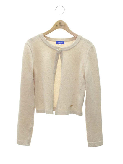 バーバリーブルーレーベル 55N71-255-40 カーディガン 38 ベージュ ラインストーン ラメ ITMCY3UBIHUM