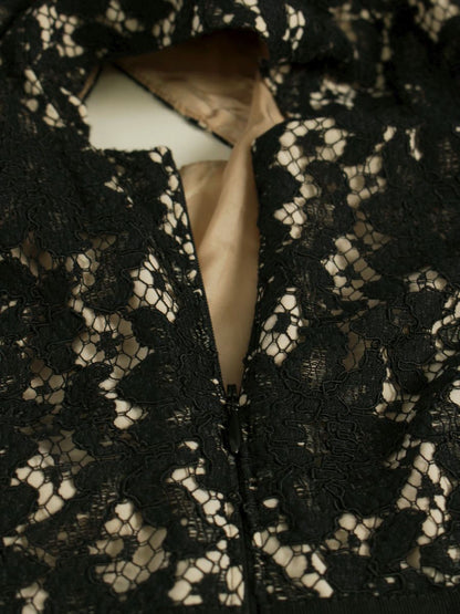 トッカ OPTOSA0730 ワンピース 0 ブラック 切替 レース フラワーモチーフ ITBUA8BBYMRS