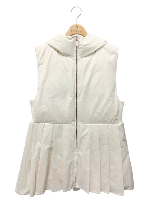 アドーア パディッド 531-4250901 ダウンベスト 38 ホワイト フーディ ジップアップ ITEBFS7MBLO2