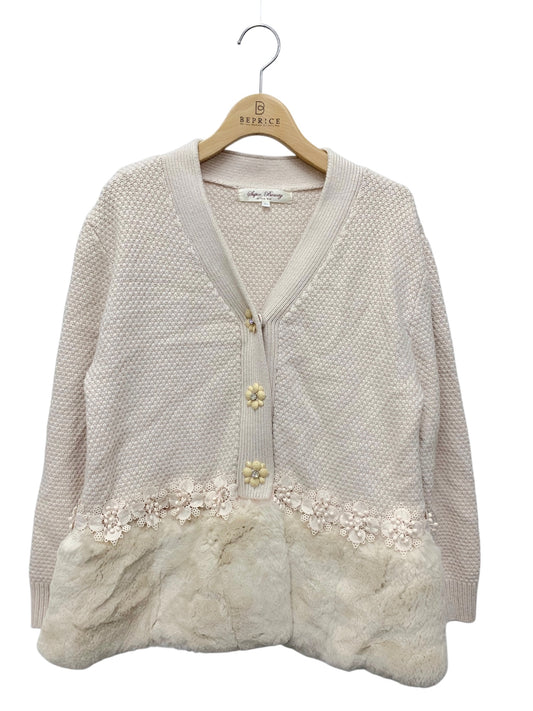 スーパービューティー ボレロ 40 ピンク ニット レース ストーン レッキス ファー 2way ITO60D27VE6E