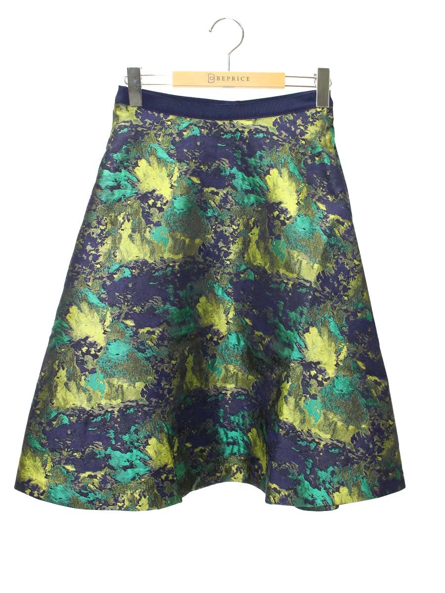 エムズグレイシー Oil Painting Like Skirt 917524 スカート 36 マルチカラー(グリーン) ジャガード ITUOXCGEP2K2