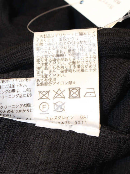エムズグレイシー Border Knit One-piece 918320 ワンピース 38 ブラック ボーダー ロゴ IT6KM4XT3T5E