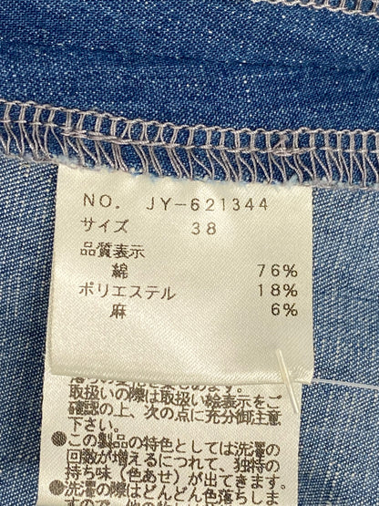 エムズグレイシー 621344 ワンピース 38 ブルー デニム カメリアジップ IT15CPGHS0R7