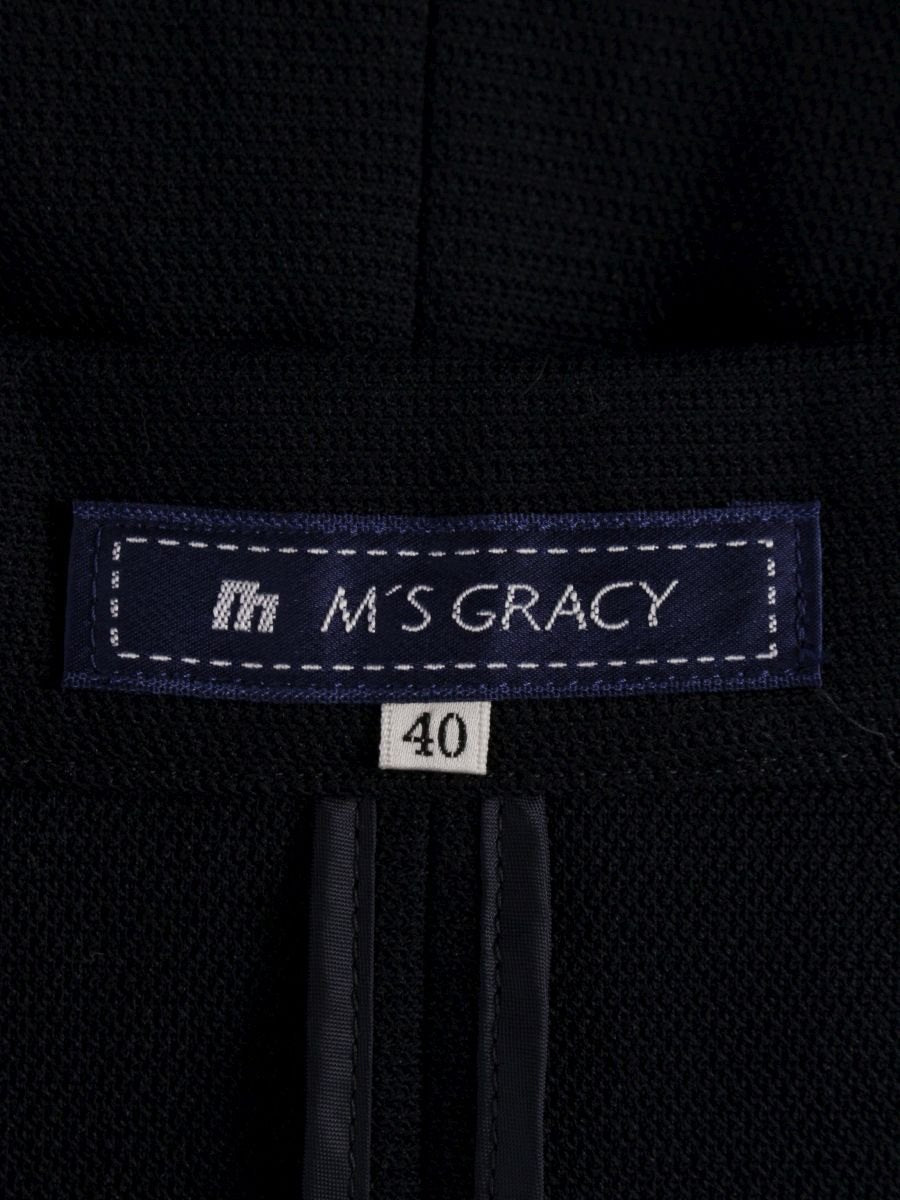 エムズグレイシー 624114 テーラードジャケット 40 ネイビー 2B パイピング ITP78TAPOHFK