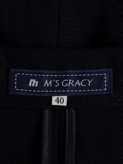 エムズグレイシー 624114 テーラードジャケット 40 ネイビー 2B パイピング ITP78TAPOHFK