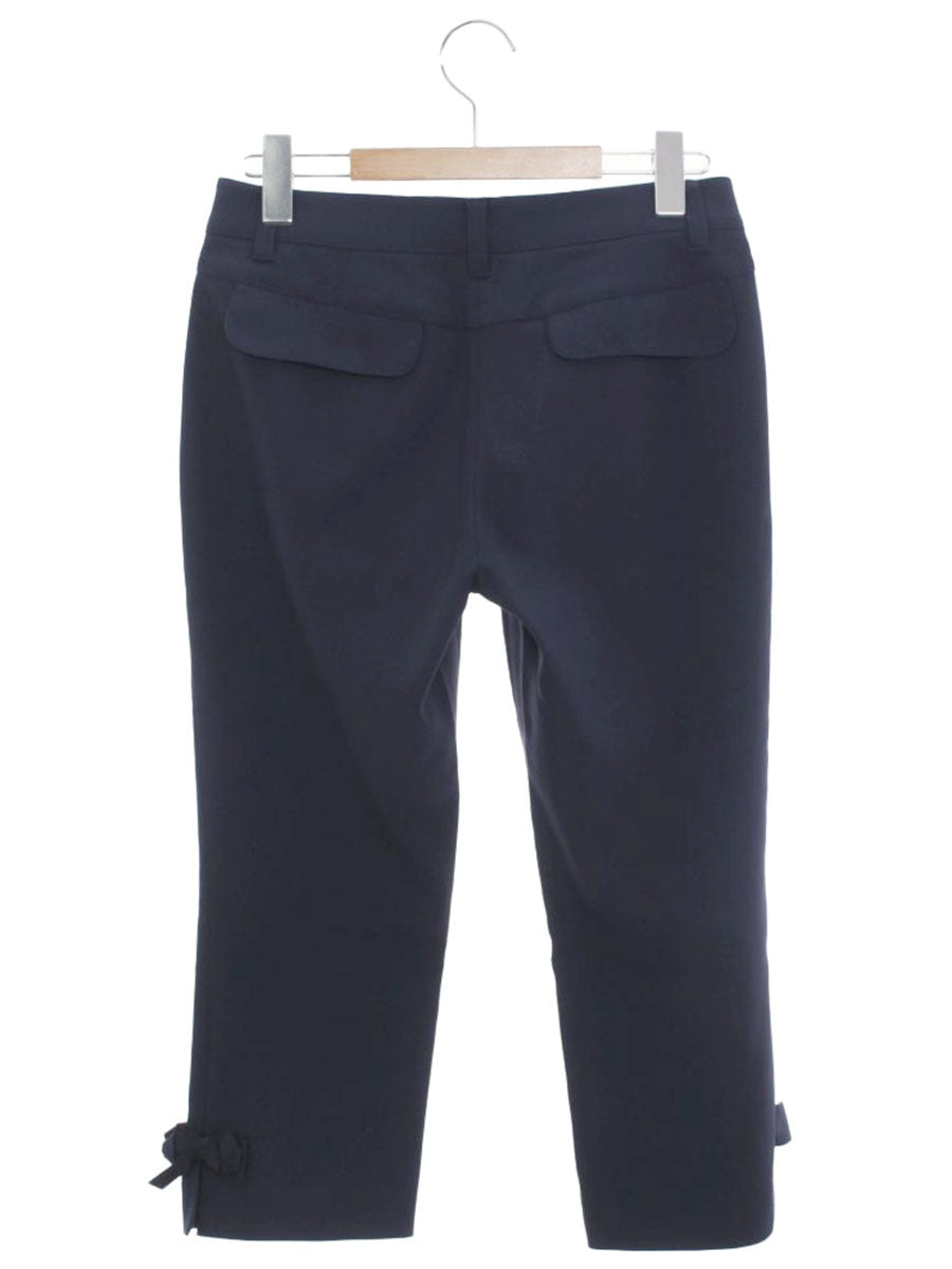 トゥービーシック W5R50-710-29 クロップドパンツ 38 ネイビー リボン IT8V7LU6W62S