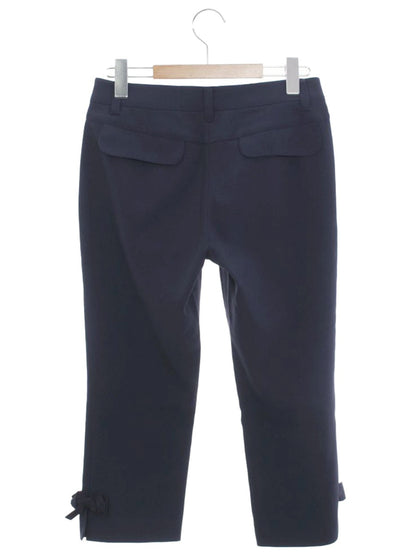 トゥービーシック W5R50-710-29 クロップドパンツ 38 ネイビー リボン IT8V7LU6W62S
