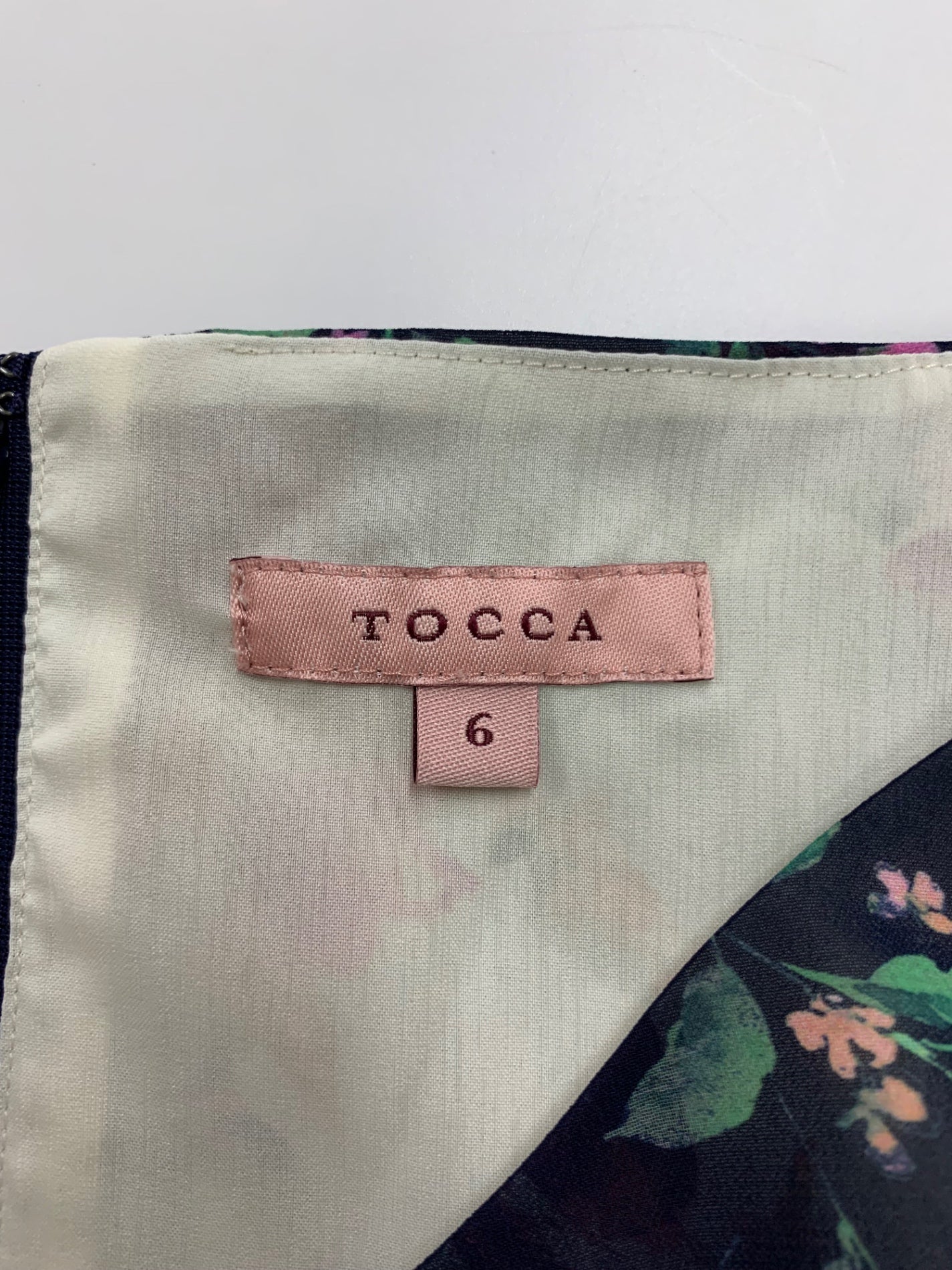 トッカ WATERCOLOR HARMONY ウォーターカラー ハーモニー OPTONX0420 ワンピース 6 ネイビー フラワープリント ITDFAPYBXYWC