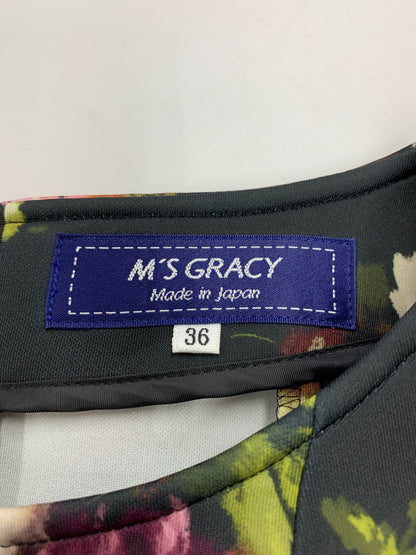 エムズグレイシー インクジェットフラワープリントドレス 111501 36 ブラック ITKTIOQY3T03