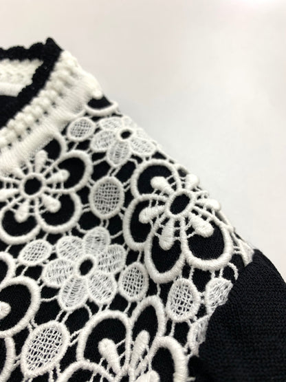 ルネ Lace Knit Cardigan 6412540 カーディガン 38 ブラック ITAPQQALT94B
