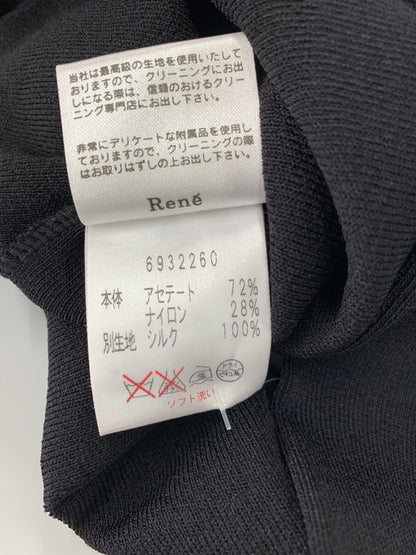 ルネ 6932260 パーカー 38 ブラック フリル ジップアップ IT0JOXNFAHZI