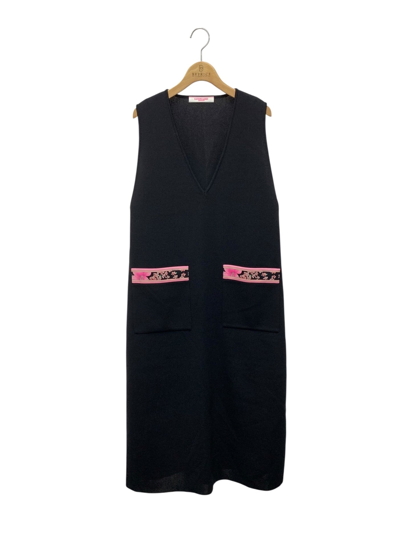 レオナールファッション 033054 ワンピース 4 ブラック IT4QX60SCTV0