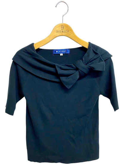 エムズグレイシー 628332 Tシャツ カットソー 38 ブラック リボン ITZR6D7M5GTE
