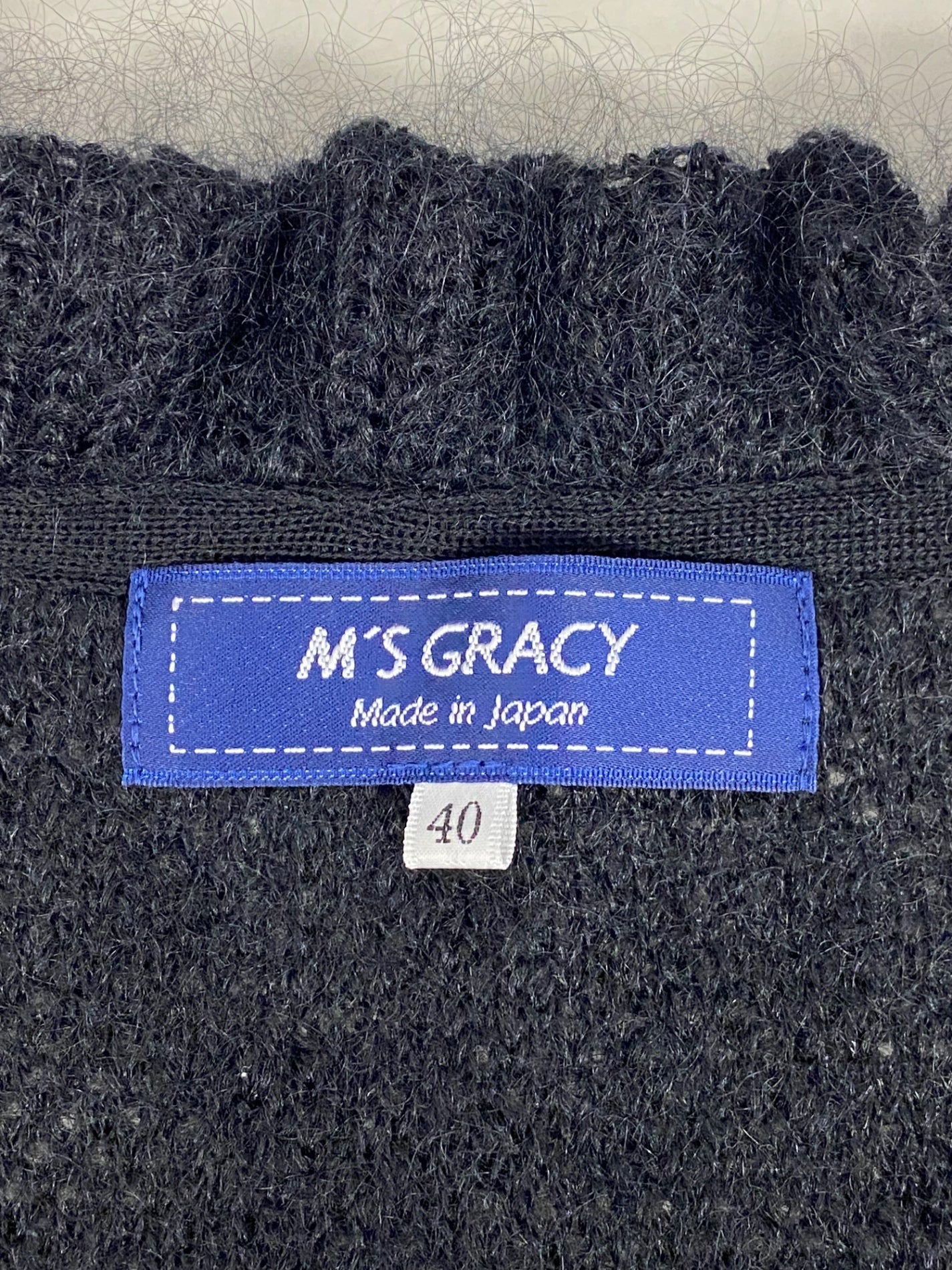 エムズグレイシー 018563 カーディガン 40 ブラック モヘヤ混 ボレロ IT0X7D99UDHG