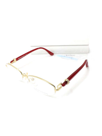 中村勘三郎 KN-2670 メガネ ゴールド/レッド ストーン付き スクエア  COL.C-2 ITZIM09US6EC 【SALE】