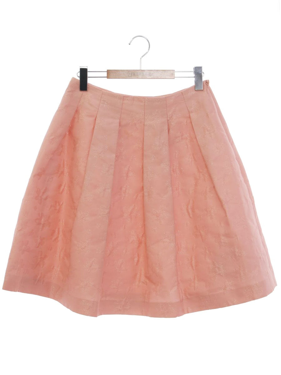 エムズグレイシー 527504 スカート 40 ピンク フラワーモチーフ ラメ フレアー IT76WUD63S00