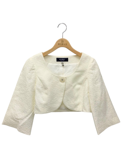 エムズグレイシー 414103 ジャケット 36 ホワイト ジャガード ラインストーン コンパクトボレロ IT9947SOM0S5 【SALE】