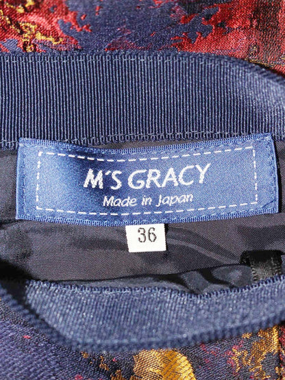 エムズグレイシー Oil Painting Like Skirt 917524 スカート 36 マルチカラー(レッド) ジャガード ITPA8B69OP68