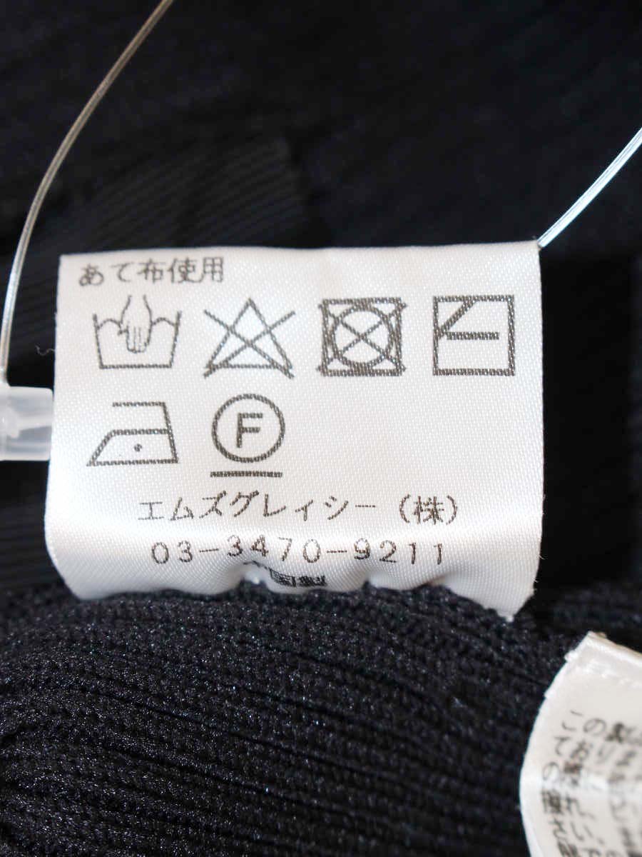 エムズグレイシー 218312 トップス 38 ブラック リボン ニット IT367UEDINGC