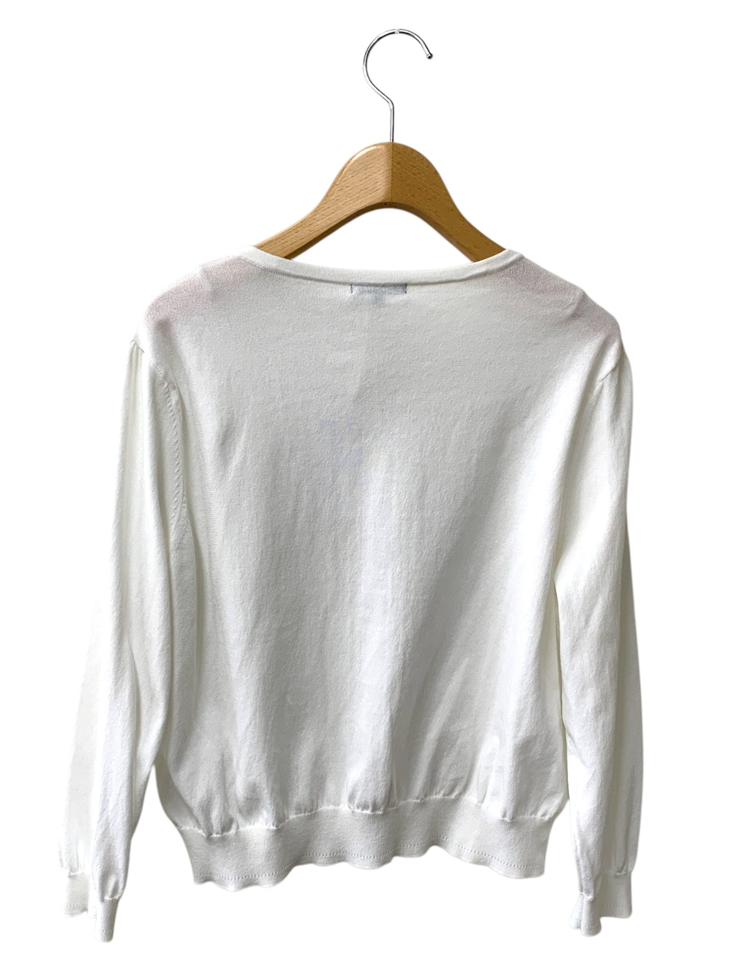 トゥービーシック W5F03-515-01 カーディガン 42 ホワイト ラインストーンボタン ITC3X5189F86