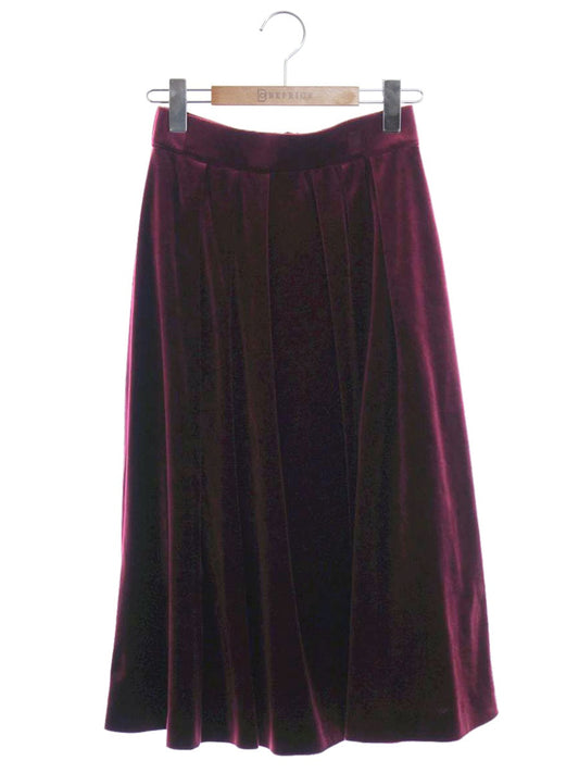 アナイ 101727-11-590-44-360 スカート 36 パープル ベロア ITXPPE8U55IK