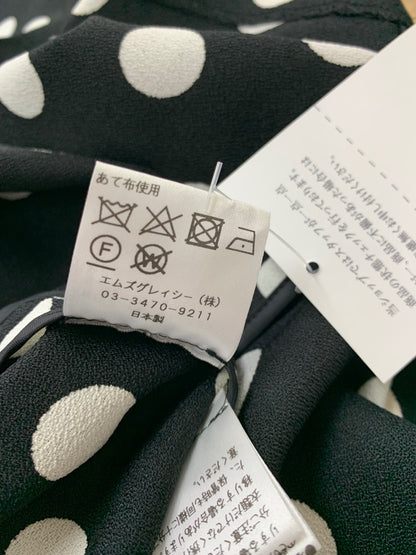 エムズグレイシー 011326 ワンピース 38 ブラック 水玉 リボン IT6UDJUP8Z0G