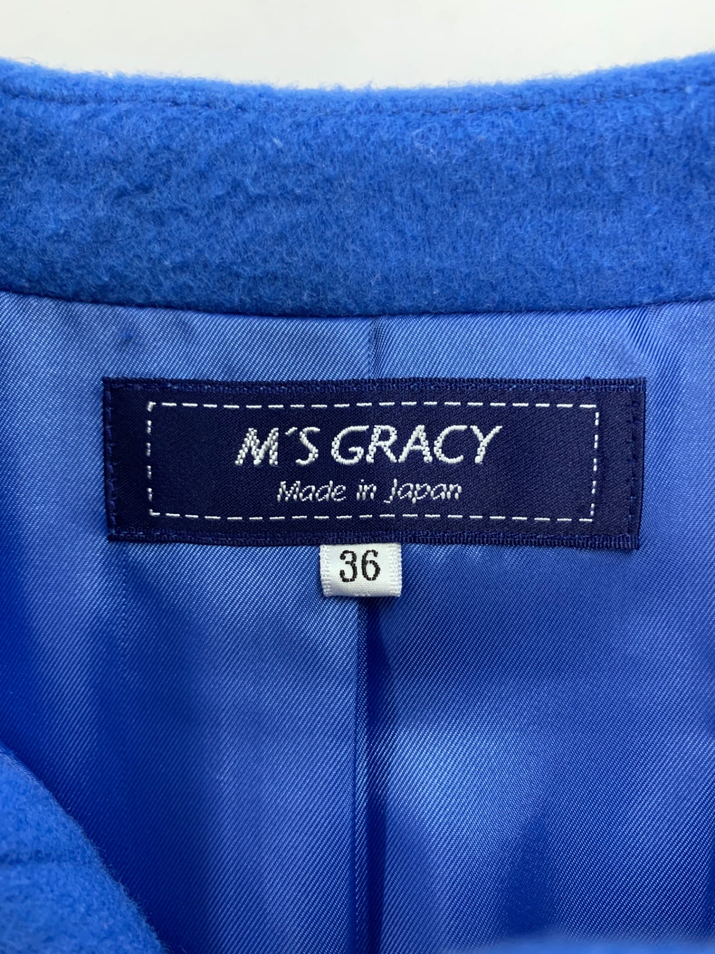 エムズグレイシー 319615 コート 36 ブルー 花刺繍 ITBITCNNU8CW