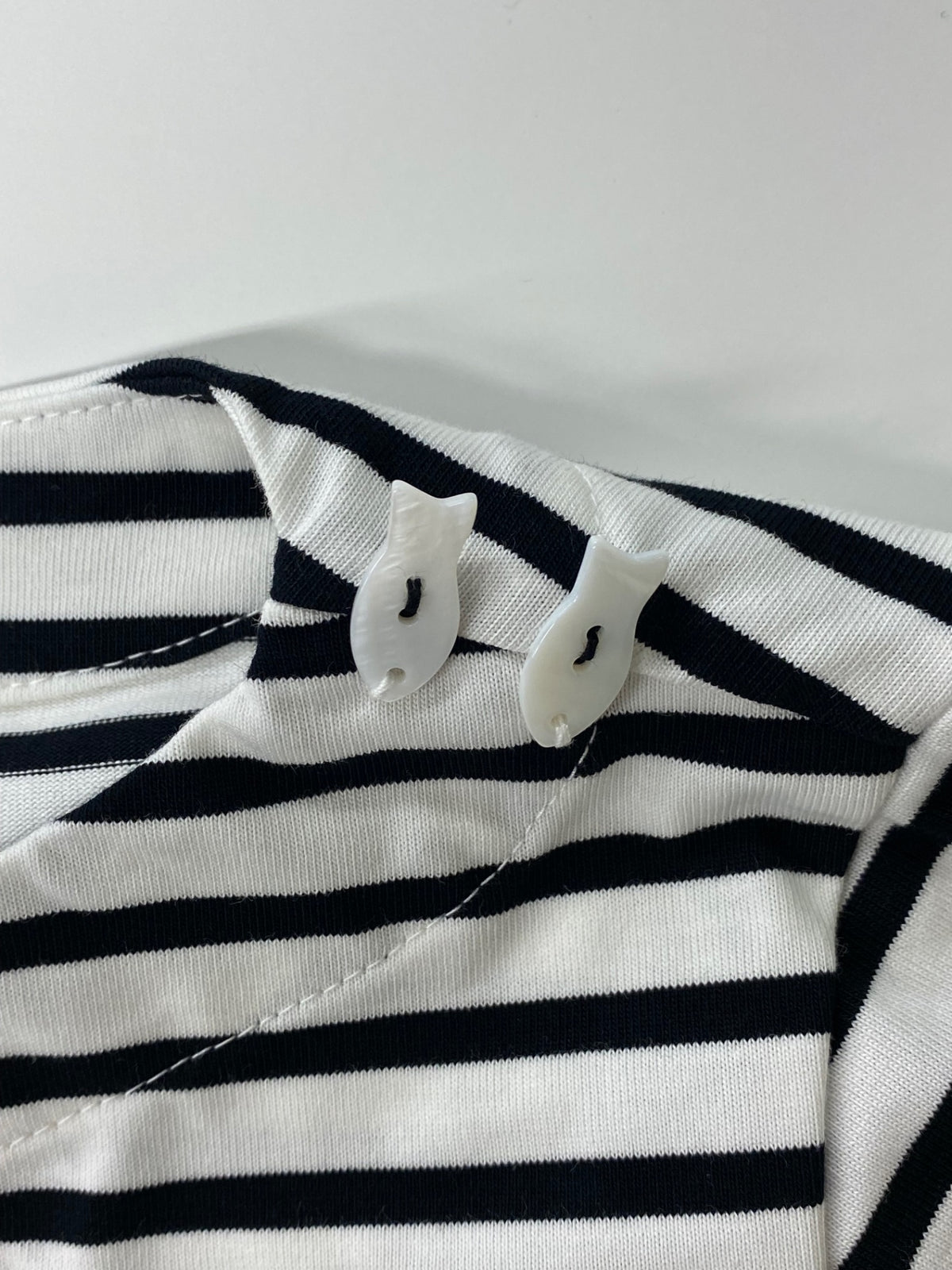 ロージーモンスター fish shell button border tops RMTB-1525S カットソー F ブラック/ホワイト 25ss ITHM44CHYEZS