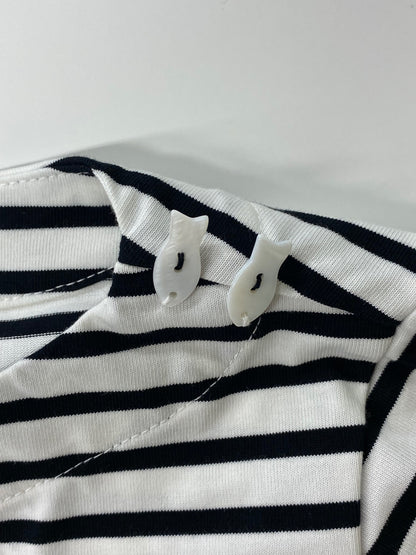 ロージーモンスター fish shell button border tops RMTB-1525S カットソー F ブラック/ホワイト 25ss ITHM44CHYEZS
