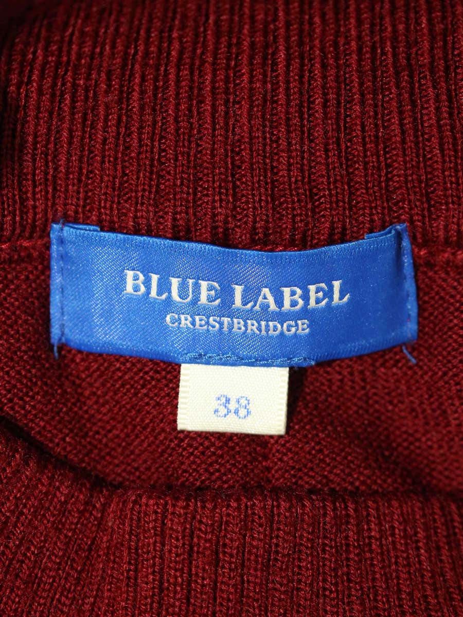 ブルーレーベルクレストブリッジ 55N12-652-19 ニット 38 ワインレッド ボトルネック サイドチェック切替 ITL5DQG8O3RW