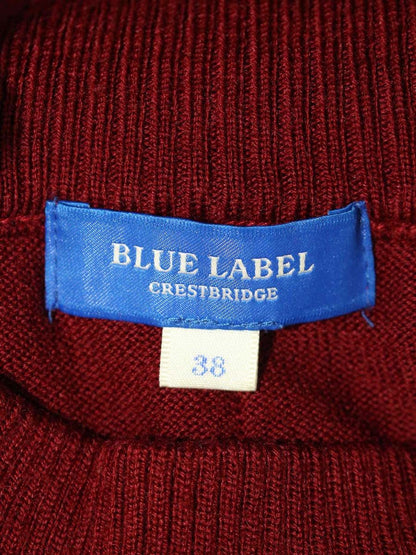 ブルーレーベルクレストブリッジ 55N12-652-19 ニット 38 ワインレッド ボトルネック サイドチェック切替 ITL5DQG8O3RW